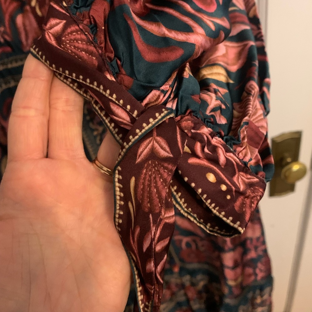 FARM Rio SeaSheel Tapestry Teal Maxi Dress, Women’s Size XL - Picture 9 of 13